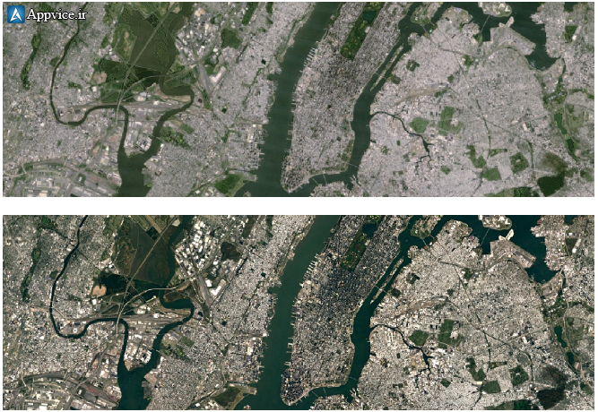 با بکارگیری آخرین داده های به دست آمده از ماهواره Landsat 8 و تکنیک های پردازشی جدید توسط گوگل، تصاویر واضح تری از نقاط مختلف جهان...اپوایس